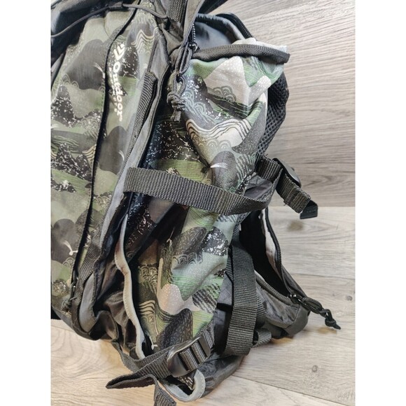 Outdoor Products Backpack Camouflage Black With Green, Multi Pockets. - Picture 3 of 8